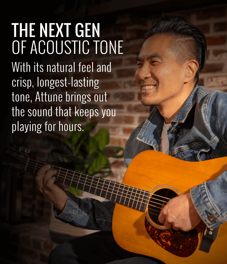 Elixir Attune Phosphor Bronze Acoustic Guitar Strings - Custom Light — Lifestyle 1