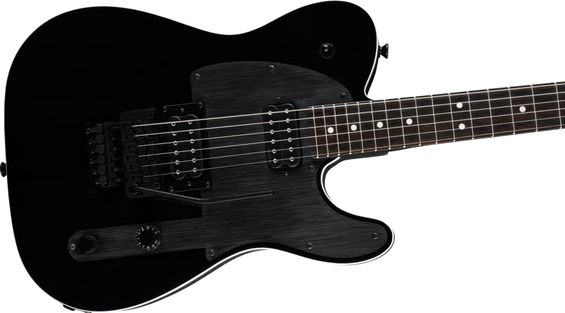Fender John 5 Phantom Telecaster Electric Guitar - Black — Three quarter front 3