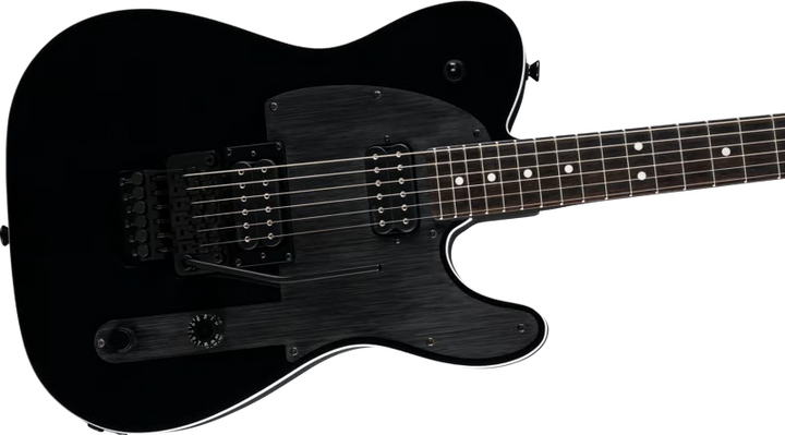 Fender John 5 Phantom Telecaster Electric Guitar - Black — Three quarter front 3