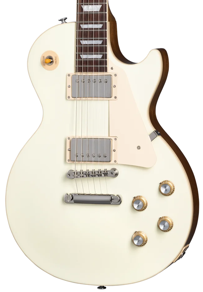 Gibson Les Paul Standard '60s Plain Top Electric Guitar - Classic White — three-quarter front view