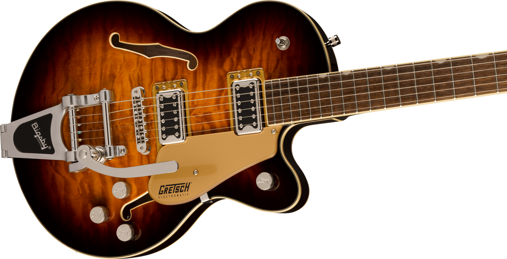 Gretsch G5655T-QM Electromatic Center Block Jr. Quilt Semi-Hollowbody Electric Guitar - Sweet Tea — Three quarter front 2