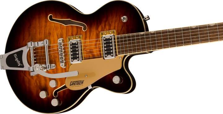 Gretsch G5655T-QM Electromatic Center Block Jr. Quilt Semi-Hollowbody Electric Guitar - Sweet Tea — Three quarter front 2