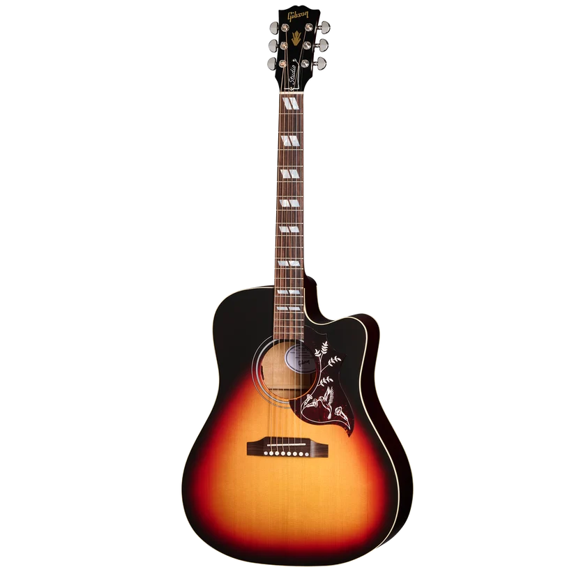 Gibson Hummingbird Studio EC Acoustic Electric Guitar - Tri-Burst Satin — front angle
