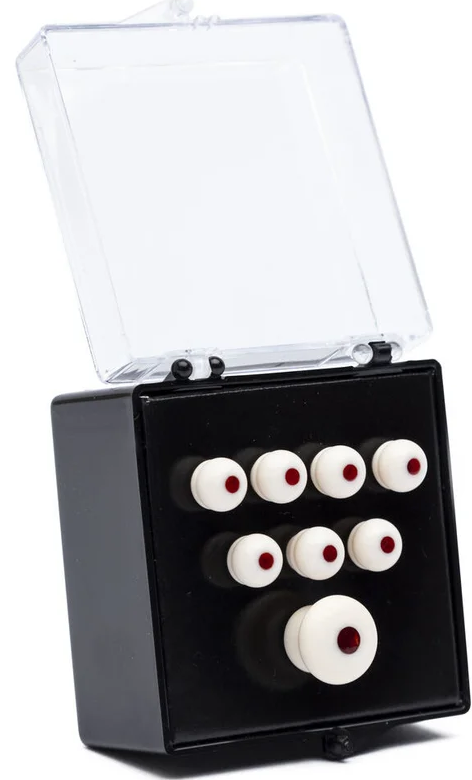 Martin 18APP0002 Authentic White with Tortoise Bridge Pin Set — front angle