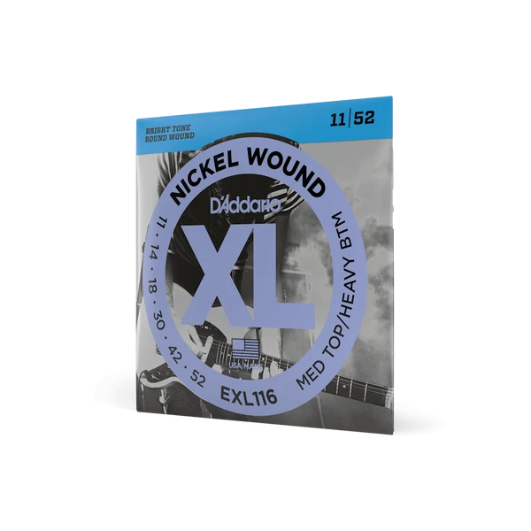 D'Addario EXL116 Electric Guitar Strings - Medium Top Heavy Bottom — front angle