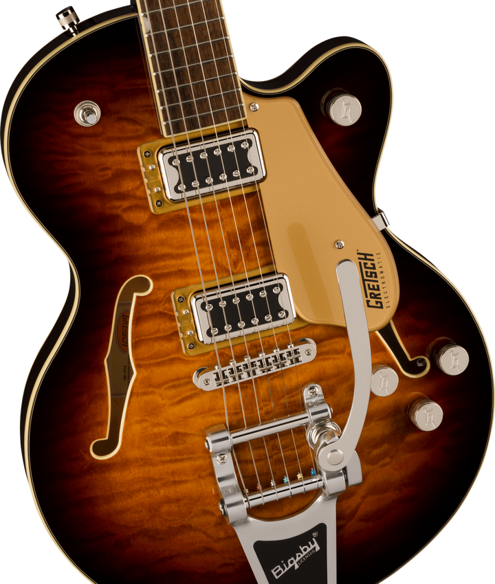 Gretsch G5655T-QM Electromatic Center Block Jr. Quilt Semi-Hollowbody Electric Guitar - Sweet Tea — front angle