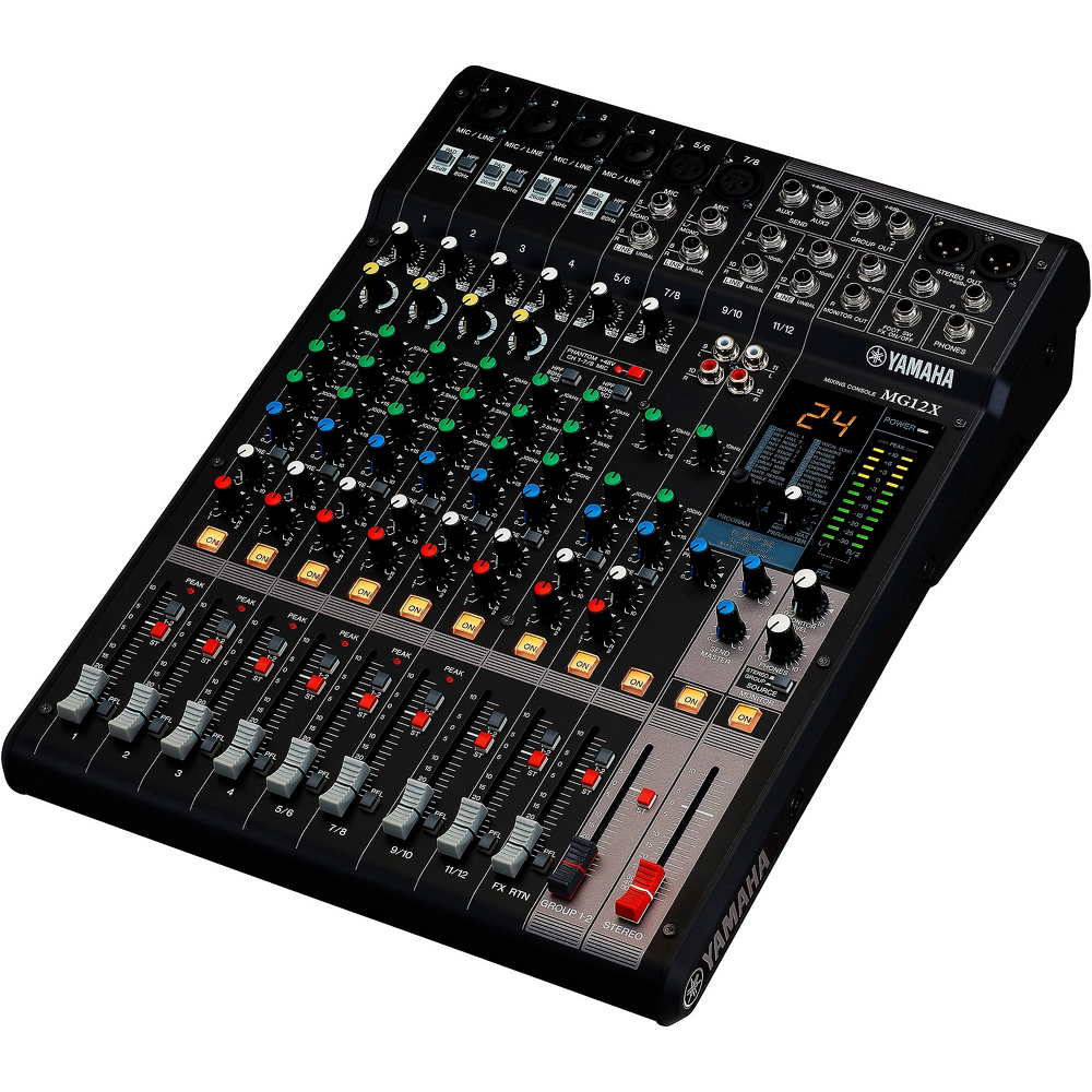 Yamaha MG12X CV 12 Channel Stereo Mixer - With Effects — front angle