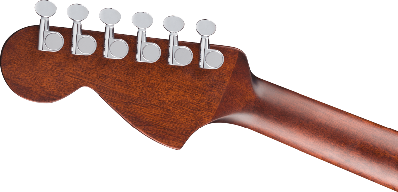 Fender California Deluxe Monterey Mahogany Acoustic Electric Guitar - Natural Mahogany headstock, back