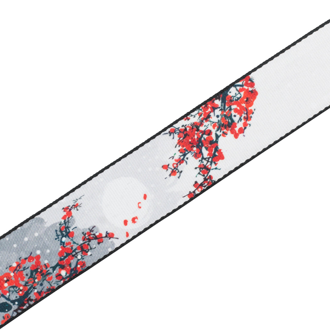 Levy MPD2-116 2-Inch Wide Polyester Guitar Strap (Cherry Blossoms & Snow)