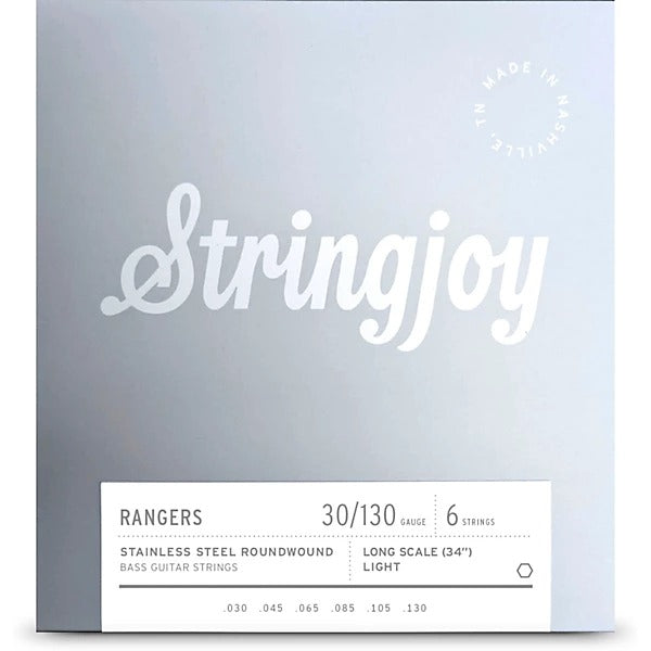 Stringjoy Rangers (30-130) 6 String Long Scale Stainless Steel Bass Guitar Strings - Light