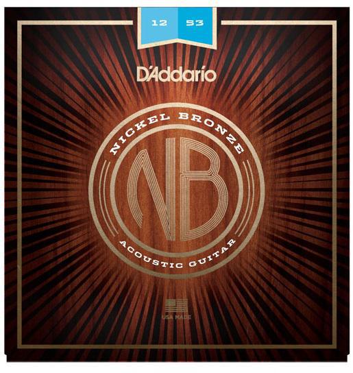 D'Addario NB1253 Nickel Bronze Acoustic Guitar Strings Light 12-53