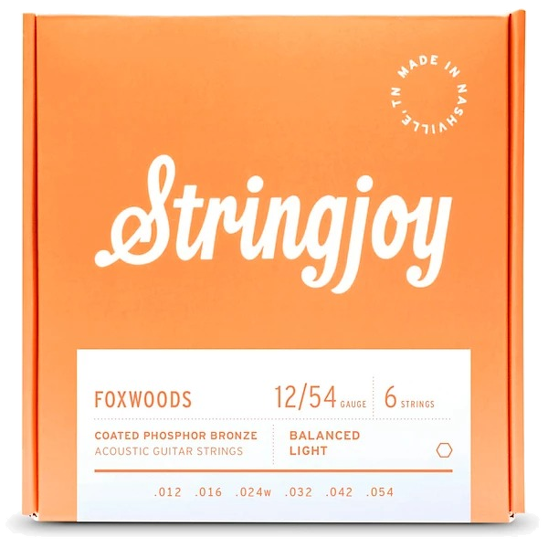 Stringjoy Foxwoods Coated Phosphor Bronze Acoustic Guitar Strings - Light Gauge