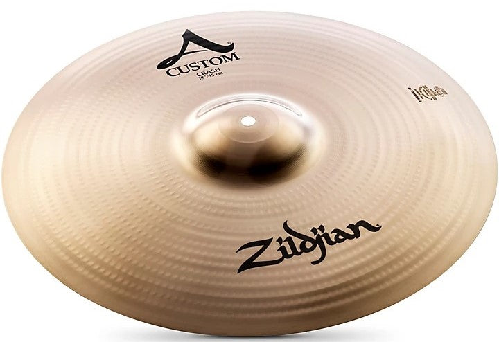 Zildjian cymbal with 'Custom' and 'High Hat' branding on a white background