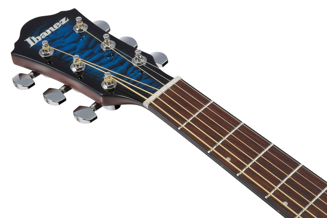 Ibanez AEWC16QATLH Acoustic Electric Guitar Transparent Blue Sunburst 2