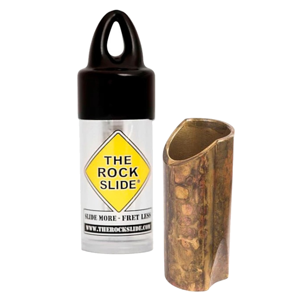 The Rock Slide Aged Brass Guitar Slide - Large 2