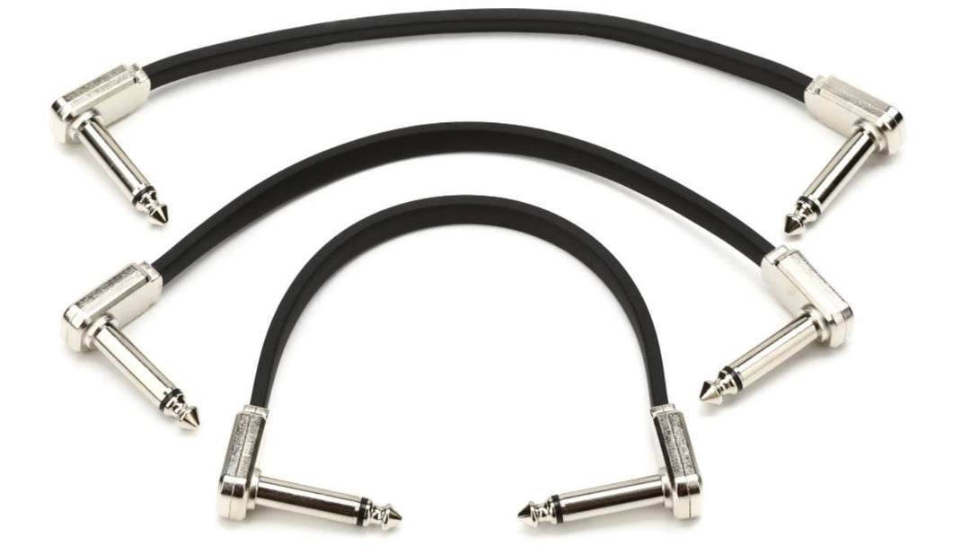 Ernie Ball P06221 6" Flat Ribbon Patch Cable 3-Pack - (Black)