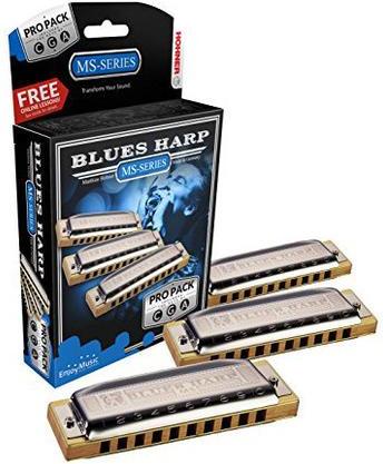 Hohner 3P532BX Blues Harp Pro Package (Harmonica 3-Pack: G, A, and C)