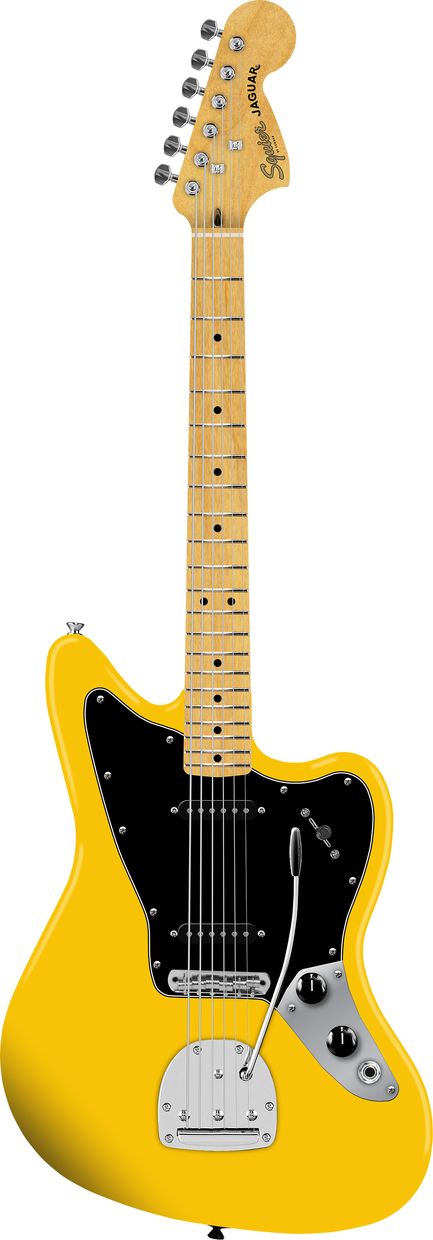 Squier FSR Jaguar Electric Guitar - Graffiti Yellow 3