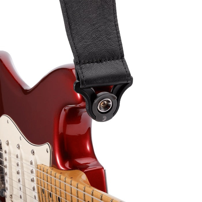 D'Addario Comfort Leather Auto Lock 2.5" Guitar Strap - Black