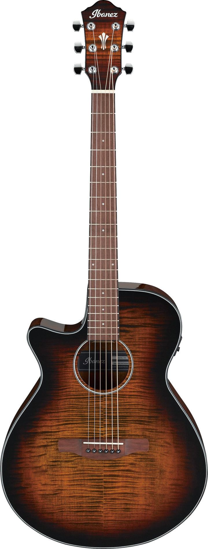 Ibanez AEG70LTIH Acoustic-Electric Guitar Left-Handed (Tiger Burst) 2