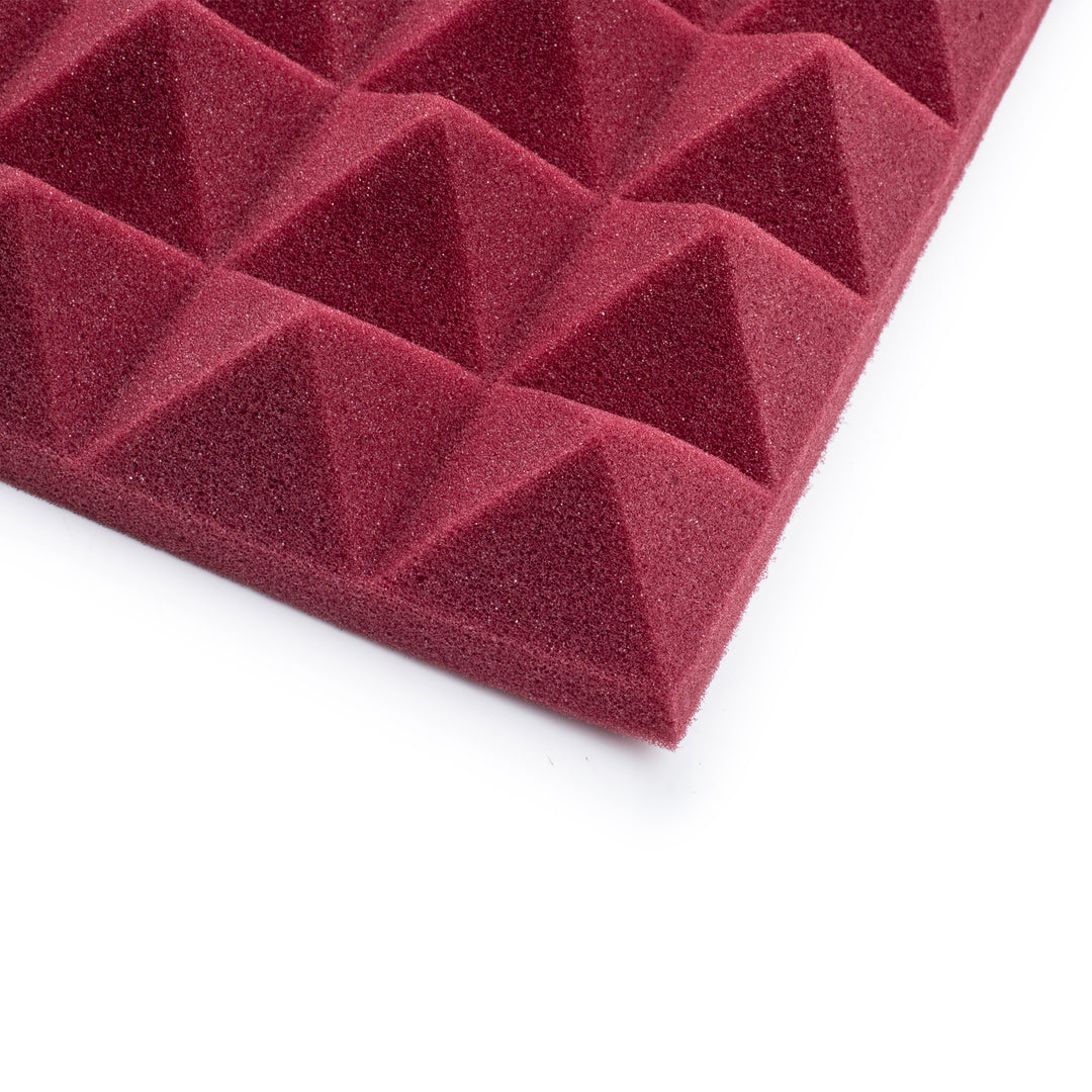 Gator GFW-ACPNL1212PBDY-4PK Four (4) Pack of 2" Thick Acoustic Foam Pyramid Panels 12x12 Burgundy