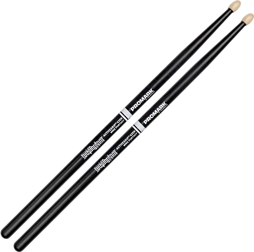 Promark Mike Portnoy ActiveGrip 420X Hickory Drumsticks - Wood Tip