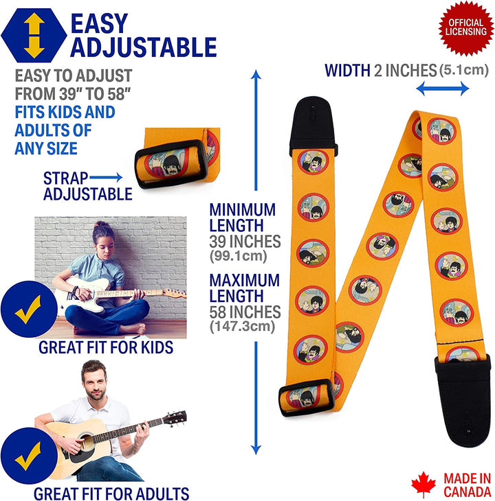 Perri P25TB-6080 2.5" The Beatles Yellow Submarine Strap
