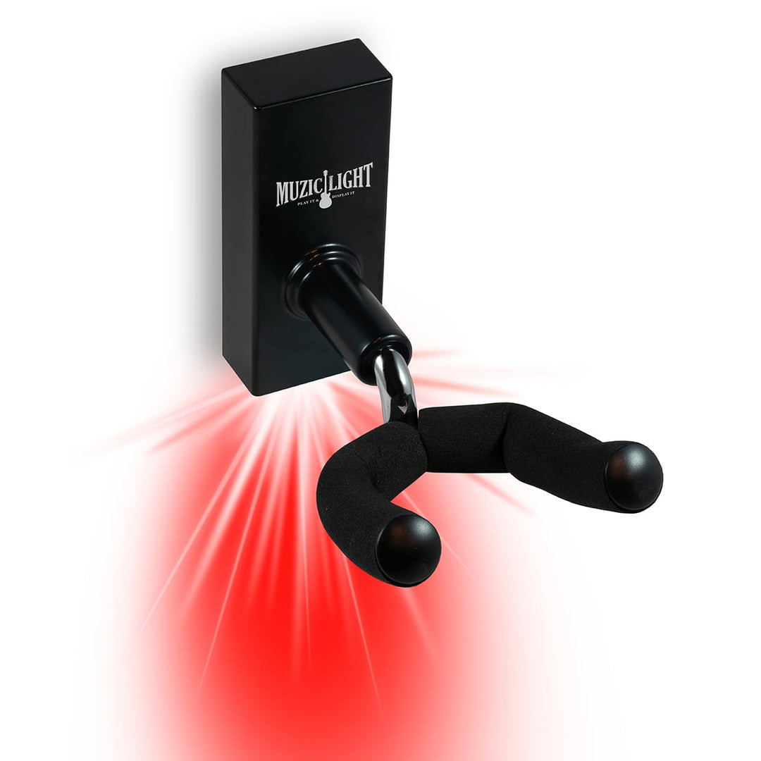MuzicLight MZW102 Guitar Wall Hanger | Backlit - Red 4