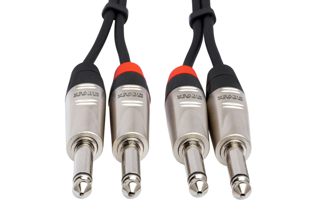 Hosa HPP-005X2 Pro Stereo Interconnect Cable - Dual REAN 1/4\" TS Male to Dual REAN 1/4\" TS Male - 5FT 3