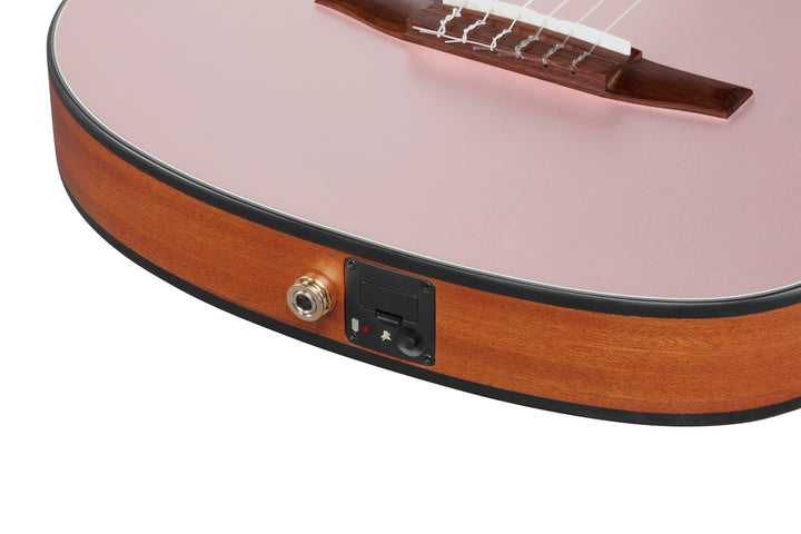Ibanez FRH10NRGF Nylon String Acoustic Electric Guitar - Rose Gold Metallic Flat 4