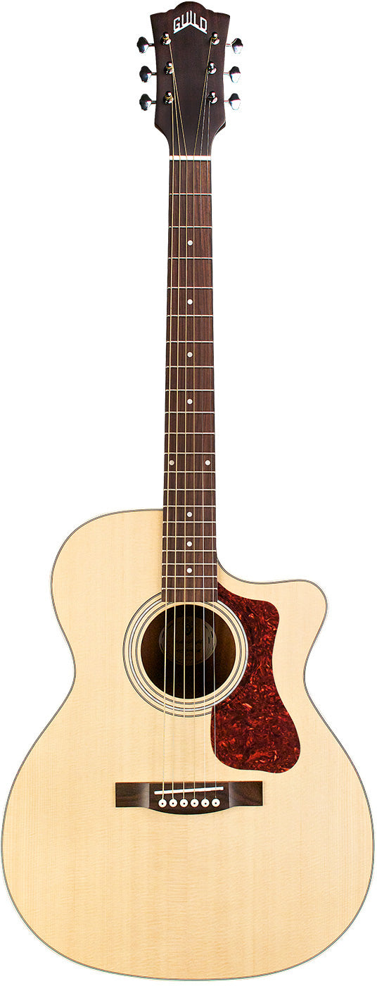 Guild OM-240-CE Acoustic-Electric Cutaway Solid Top Guitar (Natural)