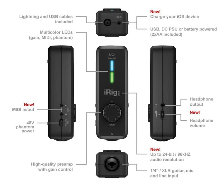 IK Multimedia Irig Pro I/O Audio Interface for iOS/Mac/PC 2