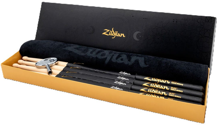 Zildjian Drumsticks 5B Dip (4 pair) - With Free Towel and Drumkey