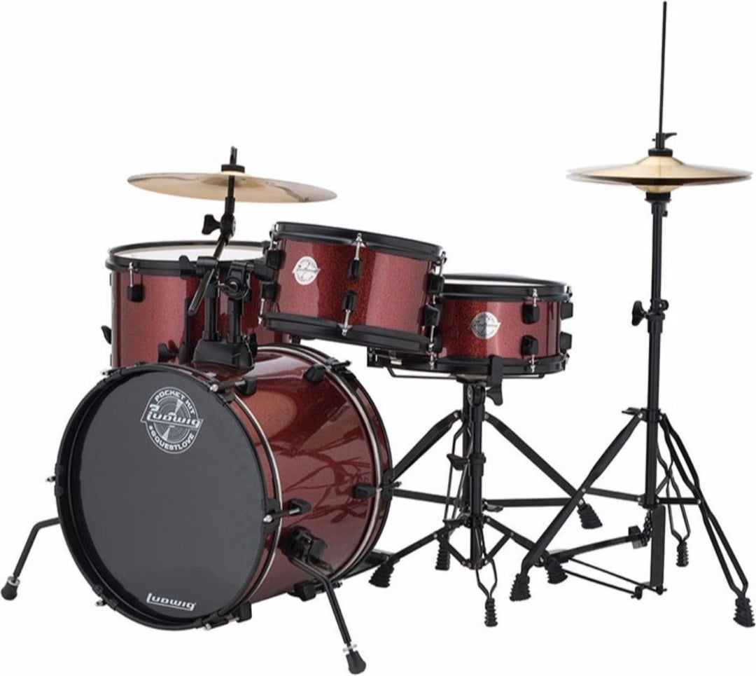 Ludwig 'Questlove' Pocket Kit Complete Drum Set - Wine Red Sparkle