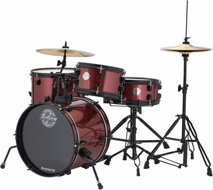 Ludwig 'Questlove' Pocket Kit Complete Drum Set - Wine Red Sparkle