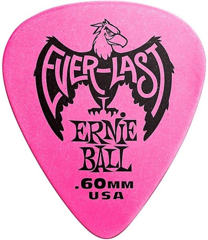 Ernie Ball .60mm Everlast Delrin Guitar Picks - Pink (12 Pack)
