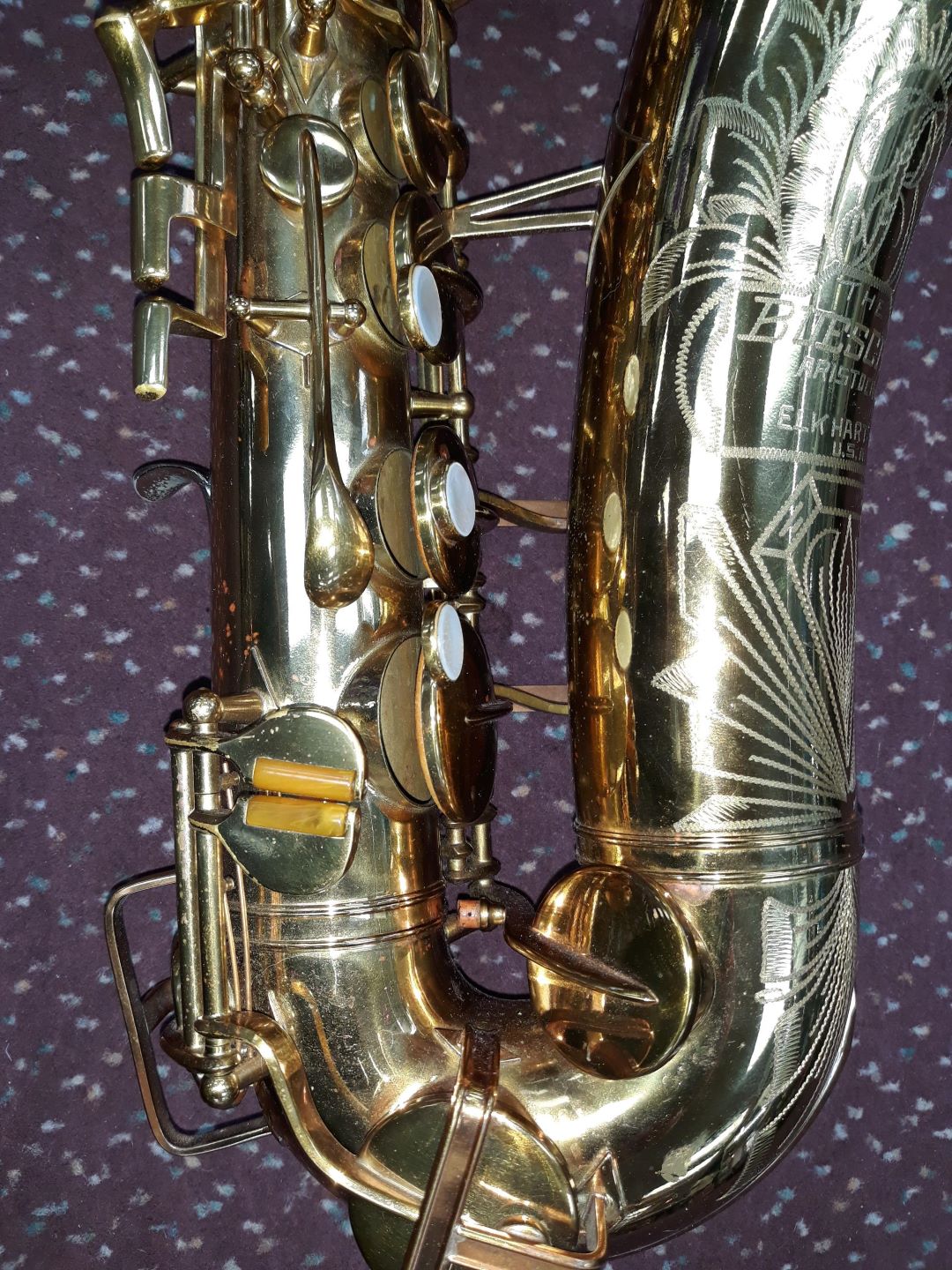 Used Buescher Aristocrat Big "B" Series II Brass Lacquer Alto Saxophone