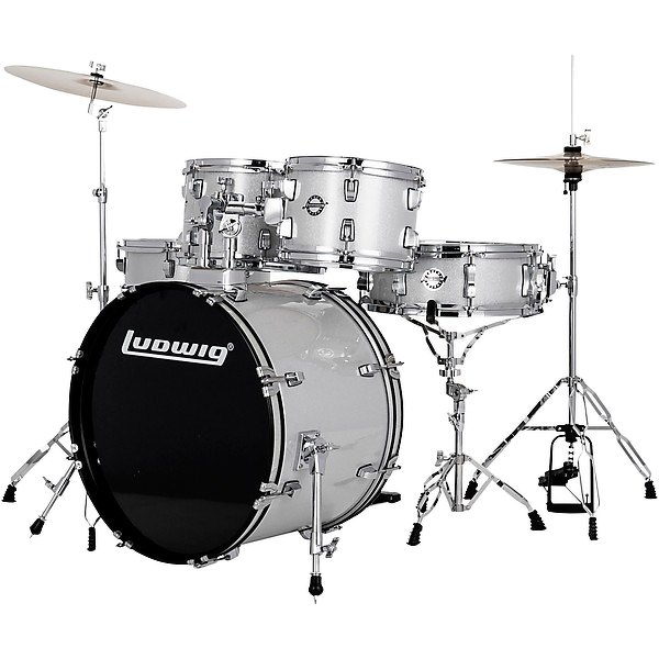 Ludwig LC19015 Accent Fuse 5-Piece Drum Kit (20\" Bass Drum) - Silver Sparkle 4