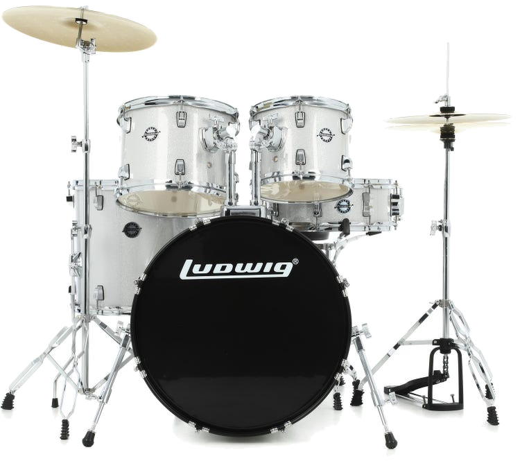 Ludwig LC19015 Accent Fuse 5-Piece Drum Kit (20" Bass Drum) - Silver Sparkle