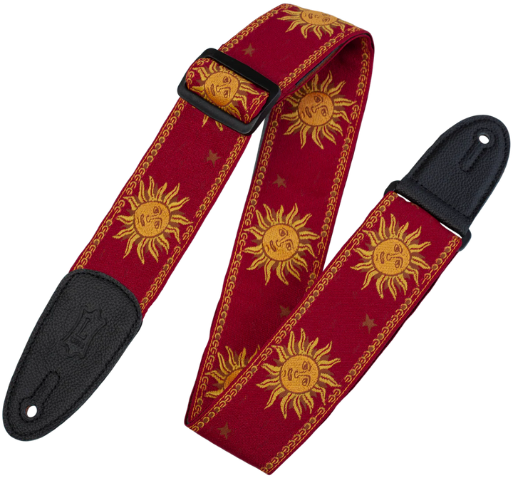 Levys MPJG-SUN-RED 2\" Wide Jacquard Guitar Strap - Red