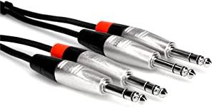 Hosa Pro HSS005X2 Stereo Dual REAN 1/4" to TRS Cable 5 ft