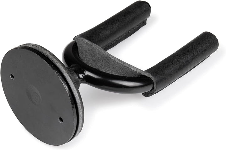 Levy LVY-FGHNGR-BKBK Forged Steel Guitar Hanger - Black Metal With Black Leather Wraps 3
