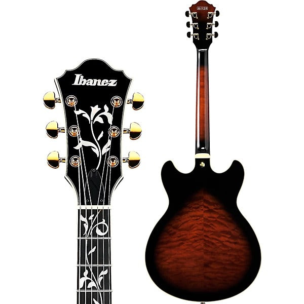 Ibanez Artcore Expressionist AS93QMSP Semi Hollow Electric Guitar - Dark Brown Sunburst