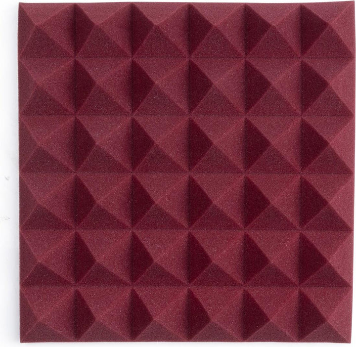 Gator Acoustic Foam Pyramid Panels 2" 12x12 Burgundy 8-pack (GFW-ACPNL1212PBDY-8PK)