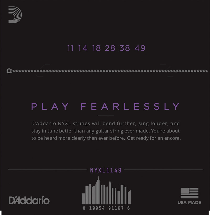 D'Addario NYXL Nickel Wound 11-49 Electric Guitar Strings - Medium