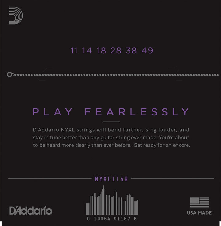 D'Addario NYXL Nickel Wound 11-49 Electric Guitar Strings - Medium