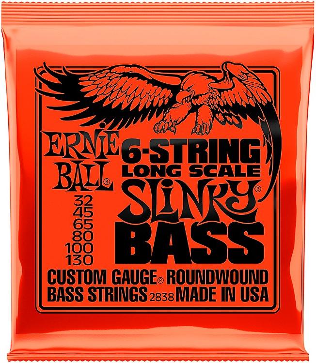 Ernie Ball 2838 Long Scale Slinky 6-String Bass Set (32-130)