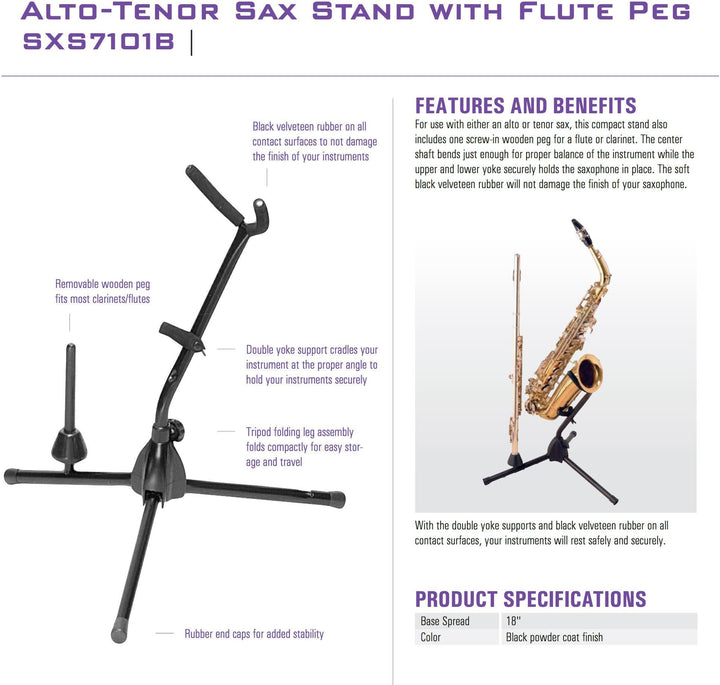 Onstage SXS7101B Alto Saxophone Stand