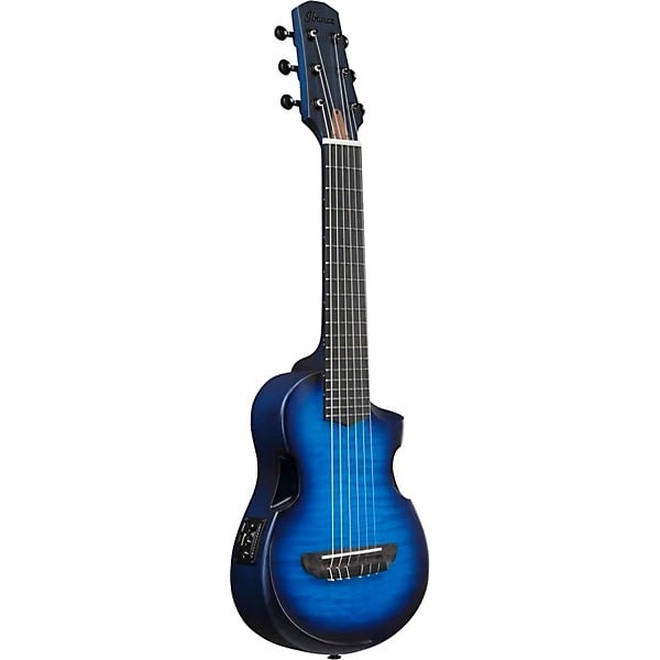 Ibanez AUP10N Nylon-String Piccolo Acoustic Electric Guitar - Transparent Blue Burst