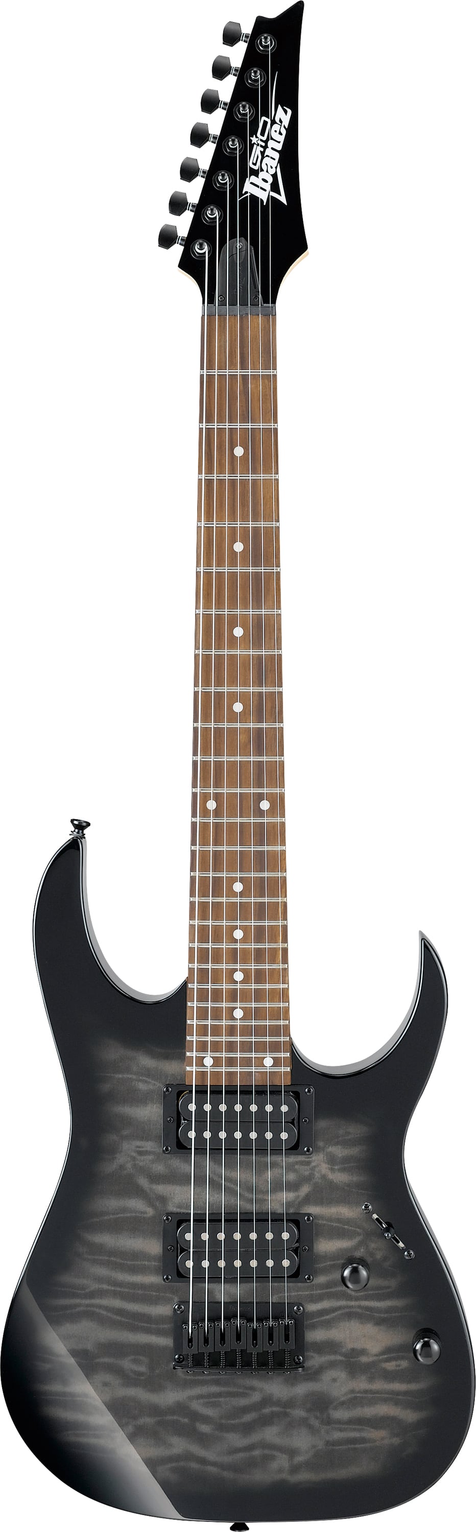 Ibanez GRG7221QATKS 7-string Electric Guitar Transblack 2